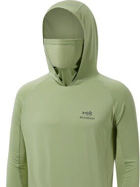 New Bassdash UPF 50+ Men's Long Sleeve T-Shirt with Mask